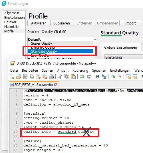 CURA Software Import